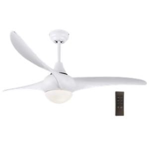Glossy White or Wood Finish Ceiling Fan with 18 Watt LED, Remote &Timer