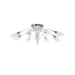 Bright Star Lighting Satin Chrome Flush Mount Pendant