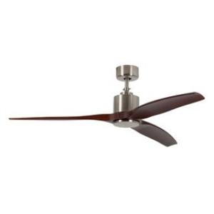 3 Blade Dark Wood & Satin Chrome Fan