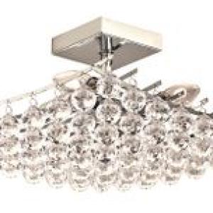 Polished Chrome Ceiling Fitting with Acrylic Crystals