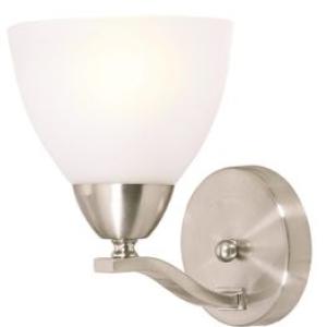 Up or Down Facing Satin Chrome Wall Bracket with Frosted Glass