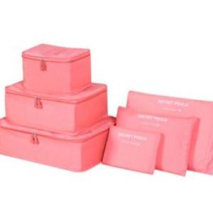 Olive Tree - 6 Piece Travel Luggage Organizer Set - Peach