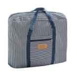 Foldable Travel Duffel - Hand Carry Bag - Blue Strips