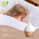 100ml White Wood Grain Mini Diffuser Warm Light Auto Power Off