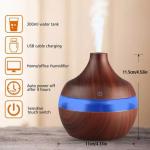 Mini Ultrasonic Atomized Fragrance Humidifying Aroma Diffuser - Dark Wood