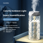 LF-103 Crystal Desktop Humidifier with 7-Color LED Light & USB Power