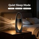 Bladeless Tower Fan with Humidifier, LED Light & Touch Display - Black