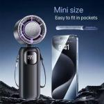 Portable high-speed cooling, folding air conditioning fan