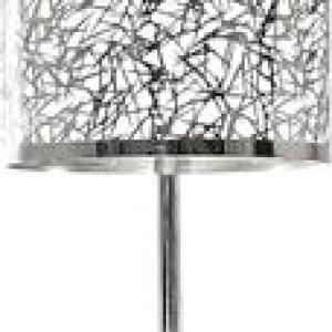 Bright Star - Table Lamp With Silver Patterned Shade - Polished Chrome
