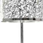 Bright Star - Table Lamp With Silver Patterned Shade - Polished Chrome