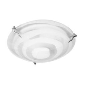 Opaque Glass Ceiling Fitting with Satin Chrome Skew Clips