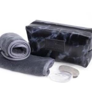 Wonder Towel Black Marble Cosmetic Bag Collection - Grey