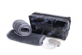 Wonder Towel Black Marble Cosmetic Bag Collection - Grey