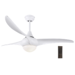 Glossy White or Wood Finish Ceiling Fan with 18 Watt LED, Remote &Timer