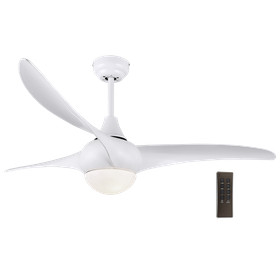 Glossy White or Wood Finish Ceiling Fan with 18 Watt LED, Remote &Timer