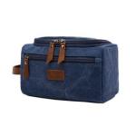 Mens Canvas Toiletry Bags/Cosmetic Bag/Storage Bag/Travel Bag - Dark Blue