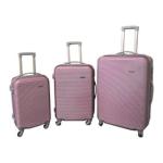 3 Piece Hard Outer Shell Luggage Set - Pink