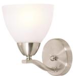 Up or Down Facing Satin Chrome Wall Bracket with Frosted Glass