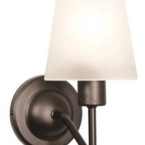 Charcoal Colour Up Facing Metal Wall Bracket with Frosted Glass