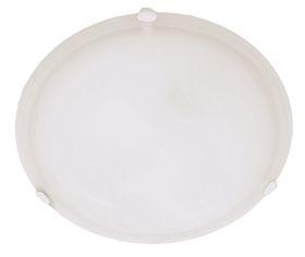 Large Metal Base Ceiling Fitting with Alabaster Glass and White Clips