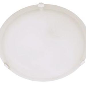 Large Metal Base Ceiling Fitting with Alabaster Glass and White Clips