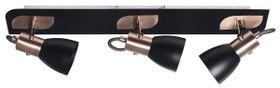 Bright Star Lighting - Three Black and Copper Spotlight On Rectangular Base