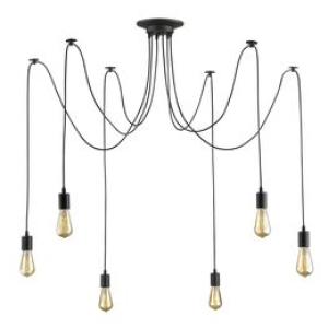 Bright Star Lighting 6 Arm Black Spider Cord Pendant