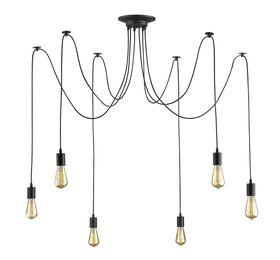 Bright Star Lighting 6 Arm Black Spider Cord Pendant