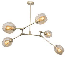 Gold Ceiling Fitting with Champagne Colour Glass