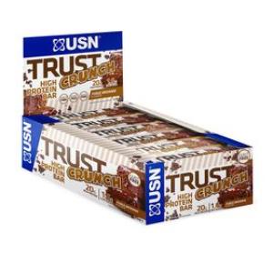 USN Trust Crunch Fudge Brownie Protein Bar - 12 x 60g