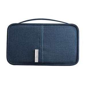 Family Travel Document Organizer Capacious Passport Holder Wallet - Navy