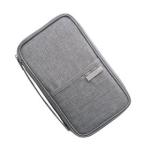 Family Travel Document Organizer Capacious Passport Holder Wallet - Gray