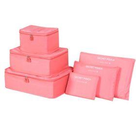 Olive Tree - 6 Piece Travel Luggage Organizer Set - Peach