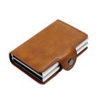Double Aluminium RFID Credit Card Holder Case-Brown