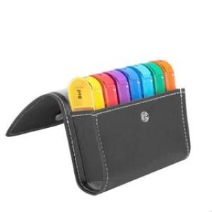 Travel Weekly Leather Pill Wallet Box Medicine Pill Case