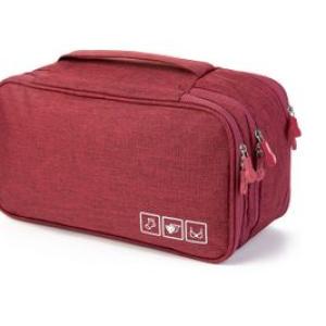 Unisex Toiletries Underwear Organiser Multipurpose Bag For Travel -Red