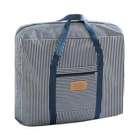 Foldable Travel Duffel - Hand Carry Bag - Blue Strips