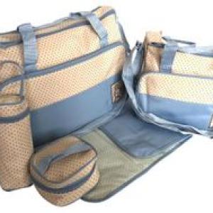 Baby Kingdom 5 Piece Diaper Bag Set - Light Blue