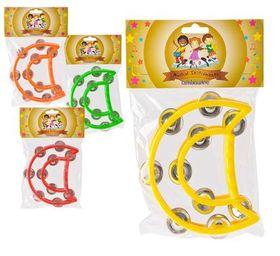 Bulk Pack 8 x Musical Percussion Tambourine Plastic - 18cm x 15cm