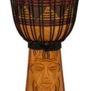 Toca 10" Origins Series Rope Tuned Wood Djembe - Tribal Mask
