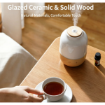Ceramic Wood-Grain Silent Aroma Diffuser, Ultrasonic Humidifier for Home