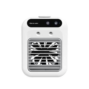 Portable small air conditioning fan, USB powered cooling and humidification