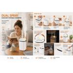 Air Moisturizer Humidifier Portable Cool Mist Dual Spray USB LED Light 2L