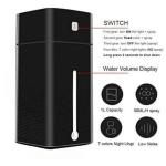 1L Compact Ultrasonic Desktop Humidifier & USB Aroma Diffuser - Black