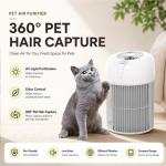 Pet Air Purifier with H13 HEPA Filter & UV-C Light - 360 Pet Hair Capture