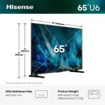 Hisense 65" U6S MiniLED Smart TV with Built-In-Subwoofer & Al-Smooth-Motion