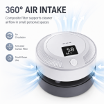 Compact Air Purifier with Digital Display & Carbon Filter - Pearl White