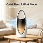 Bladeless Tower Fan with Humidifier, LED Display & Ambient Light - White