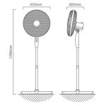 Eurolux - Standing Fan 3 Blades White Motor Power 50w - Pack of 2