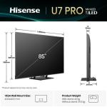 Hisense 85" U7Q PRO 165Hz MiniLED ULED 4K Smart Gaming TV with Dolby Atmos